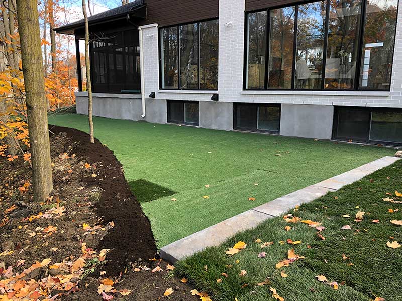 Big modern house landscaping