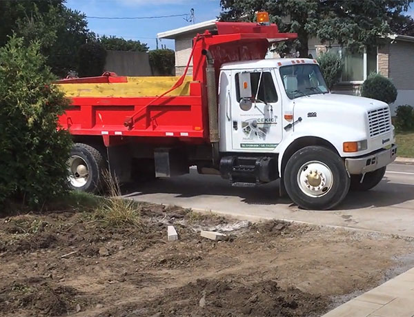 Cekic's truck at construction site